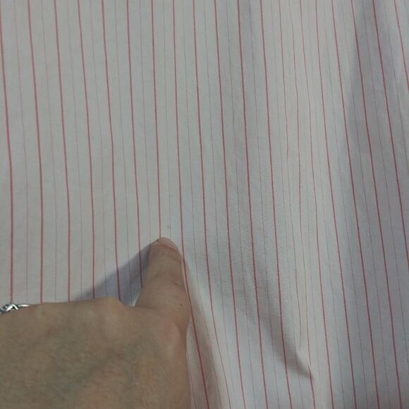 Treasure & Bond Pink Stripe Puff Sleeve Button Back Long Sleeve Top Size M - Picture 6 of 9